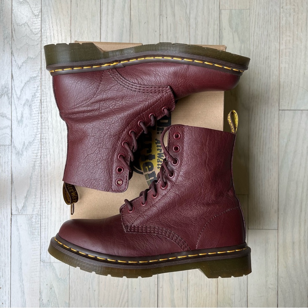 Doc Marten Virginia Leather Pascal Boots - Cherry Red